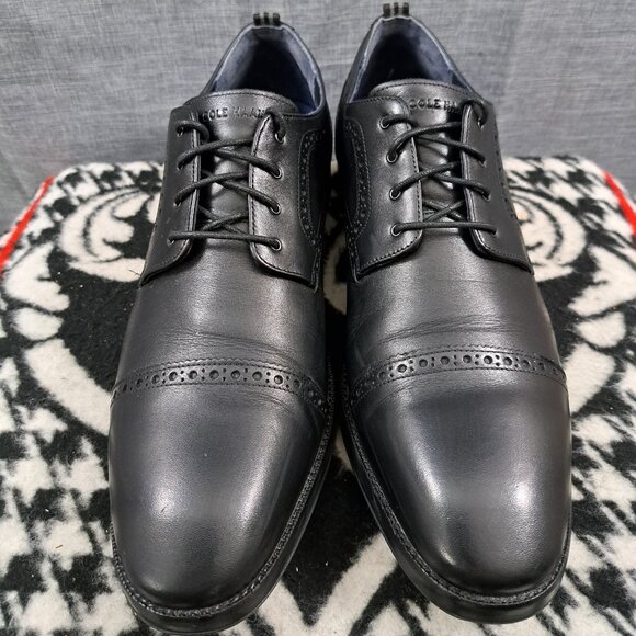 Size 11 Men Cole Haan Grand 360 Black Wingtips Lace Up Waterproof - Picture 3 of 16